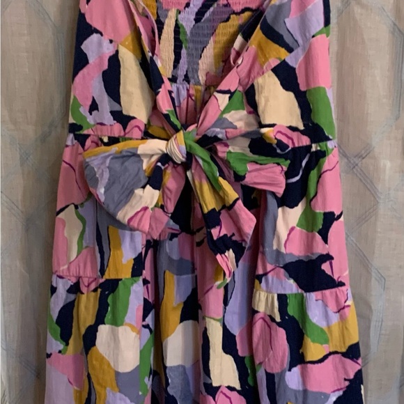 Ava & Viv Plus Size 3X Tie-Back, Tiered Floral Midi Dress with Pockets - Picture 4 of 6